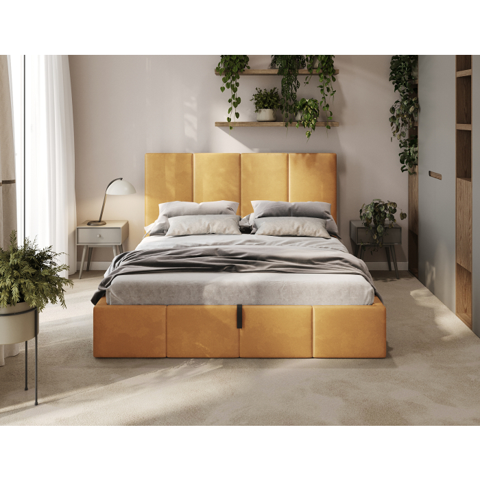 Designer Polsterbett Gelb für Erwachsene
